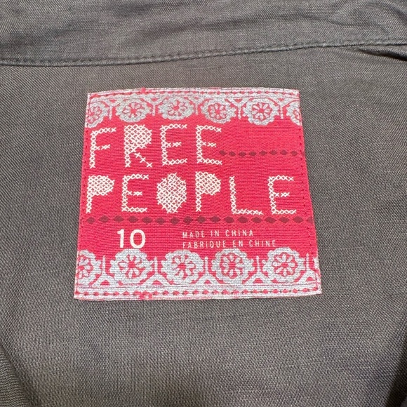 Vintage Free People Gray Utility Jacket with Stand-Up Collar - Picture 6 of 9